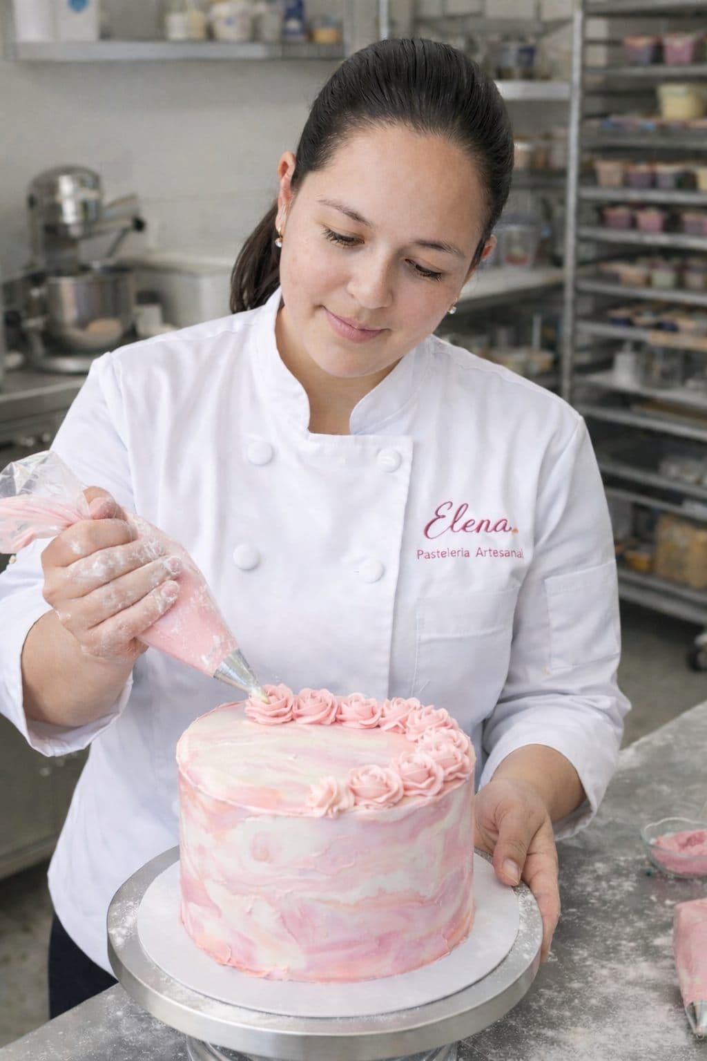 Repostera en su taller